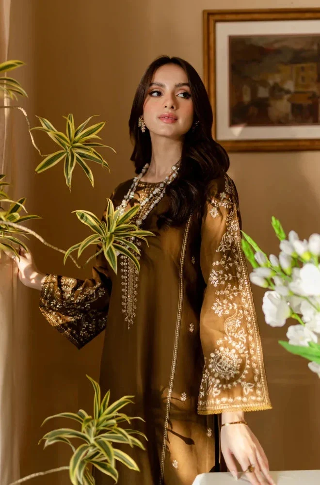 BAROQUE - 2PC Lawn Embroidered Shirt and Trouser - BFSIN194 - Image 3