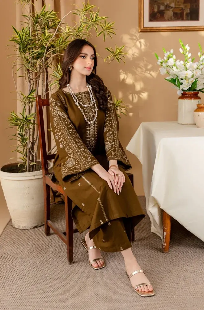 BAROQUE - 2PC Lawn Embroidered Shirt and Trouser - BFSIN194 - Image 5
