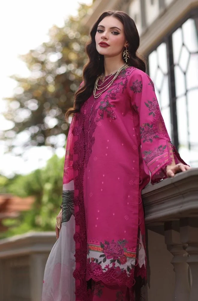 CHARIZMA - 3PC Lawn Digital Printed Shirt with Printed Lawn Dupatta and Trouser - BFB0799 - Image 4