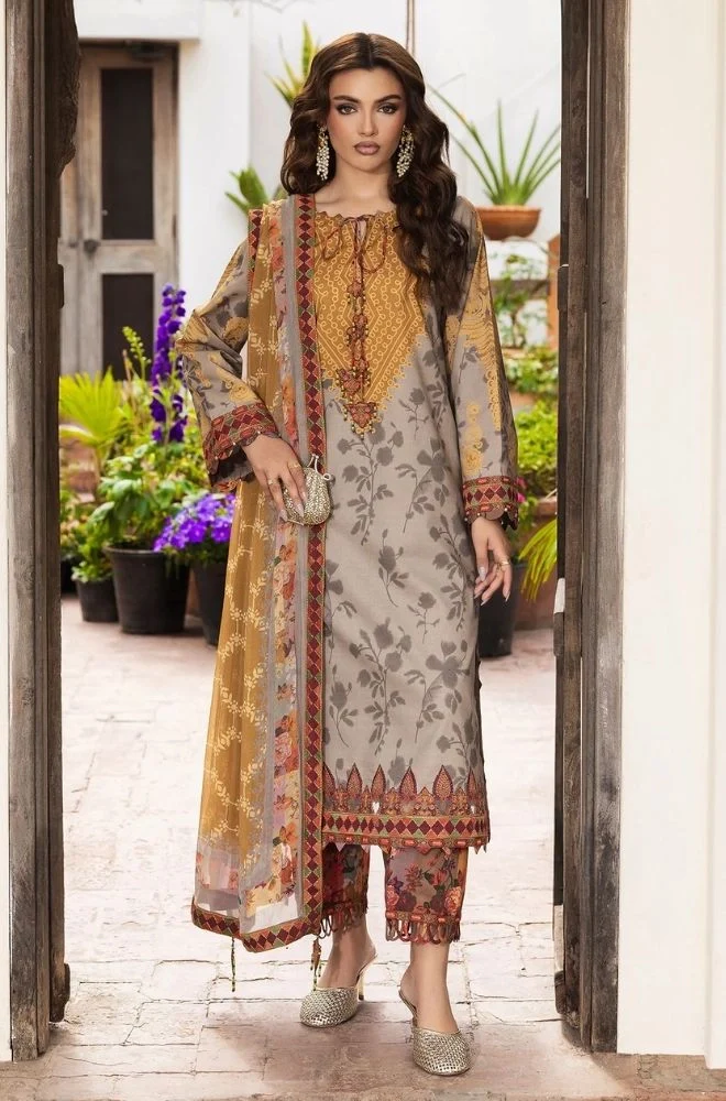 CHARIZMA - 3PC Lawn Digital Printed Shirt With Chiffon Printed Dupatta and Trouser - BFB0811