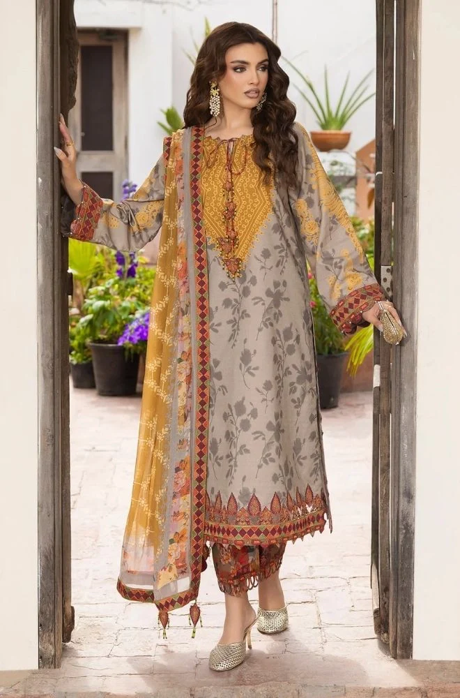 CHARIZMA - 3PC Lawn Digital Printed Shirt With Chiffon Printed Dupatta and Trouser - BFB0811 - Image 2