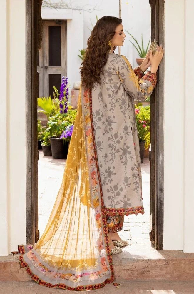 CHARIZMA - 3PC Lawn Digital Printed Shirt With Chiffon Printed Dupatta and Trouser - BFB0811 - Image 3