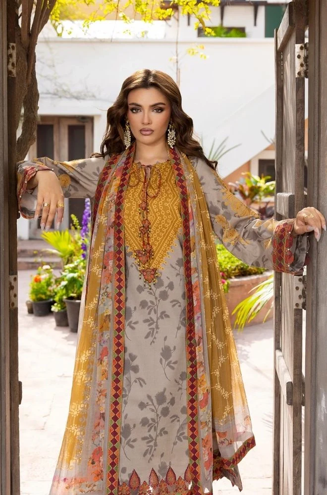 CHARIZMA - 3PC Lawn Digital Printed Shirt With Chiffon Printed Dupatta and Trouser - BFB0811 - Image 4