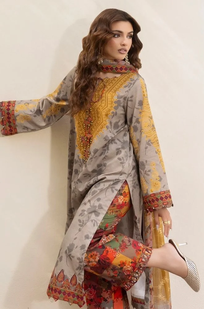 CHARIZMA - 3PC Lawn Digital Printed Shirt With Chiffon Printed Dupatta and Trouser - BFB0811 - Image 6