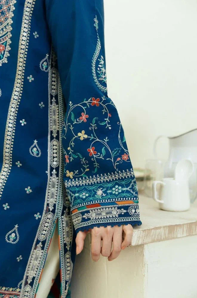 Coco by Zara Shahjahan - 3PC Dhanak Embroidered Shirt with Dhanak Embroidered Shawl and Trouser - bfb0848 - Image 3