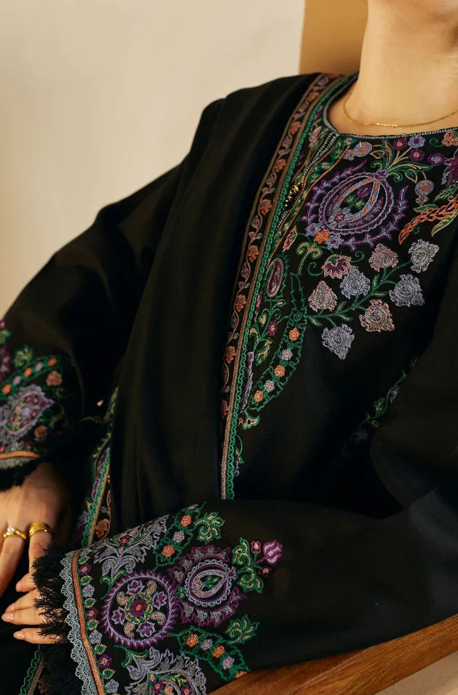 Coco By Zara Shahjahan - 3PC Dhanak Embroidered Shirt With Dupatta and Trouser - BFB0858 - Image 4