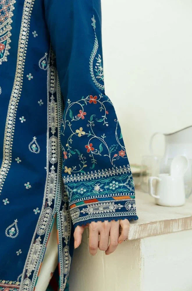 COCO BY ZARA SHAHJAHAN - 3PC Lawn Embroidered Shirt with Lawn Printed Dupatta and Trouser - BFB0126 - Image 3
