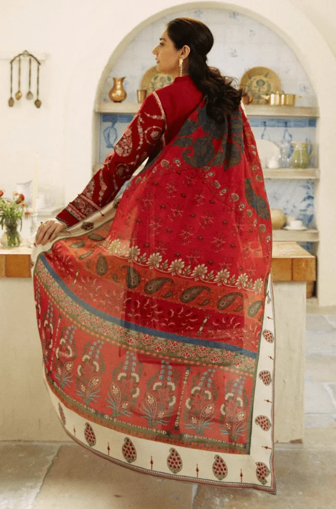 ZARA SHAHJAHAN - 3PC Lawn Embroidered Shirt with Lawn Printed Dupatta and Trouser - BFB01270 - Image 2