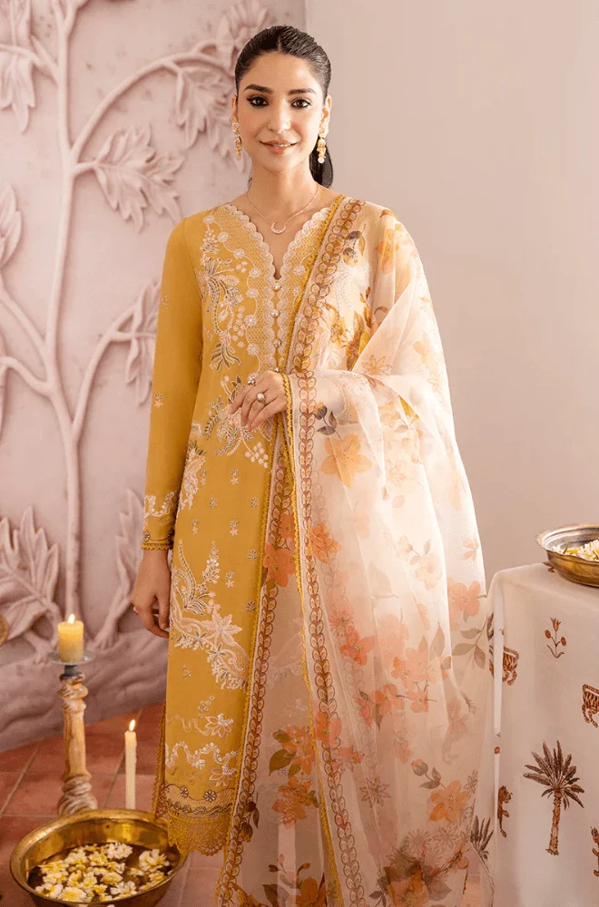 CROSS STITCH - 3PC Lawn Embroidered Shirt with Monar Printed Dupatta and Trouseruit - BFB0238 - Image 2