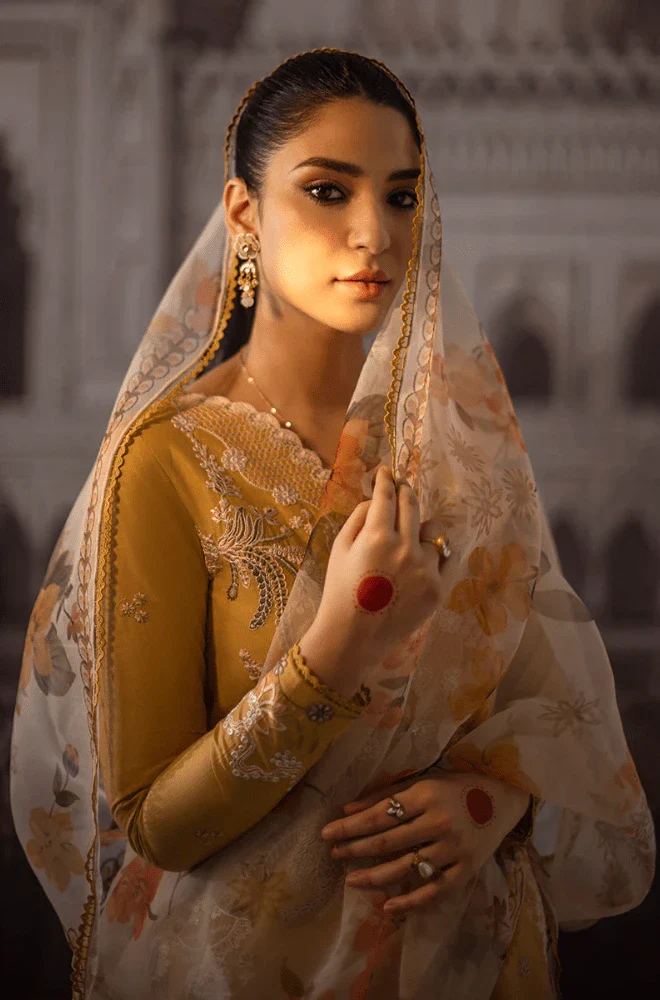CROSS STITCH - 3PC Lawn Embroidered Shirt with Monar Printed Dupatta and Trouseruit - BFB0238 - Image 3
