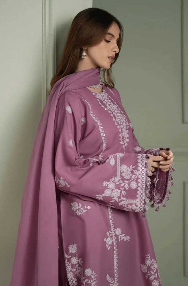 Cross Stitch - 3PC Dhanak Embroidered Shirt with Dhanak Embroidered Dupatta and Trouser – RTW001 - Image 5