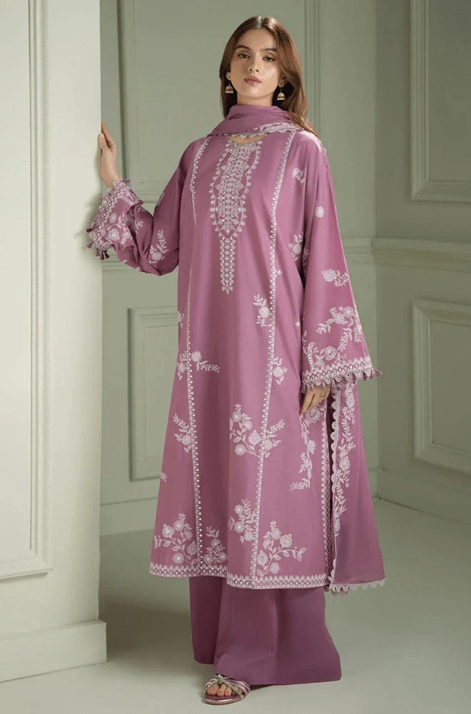Cross Stitch - 3PC Dhanak Embroidered Shirt with Dhanak Embroidered Dupatta and Trouser – RTW001 - Image 6