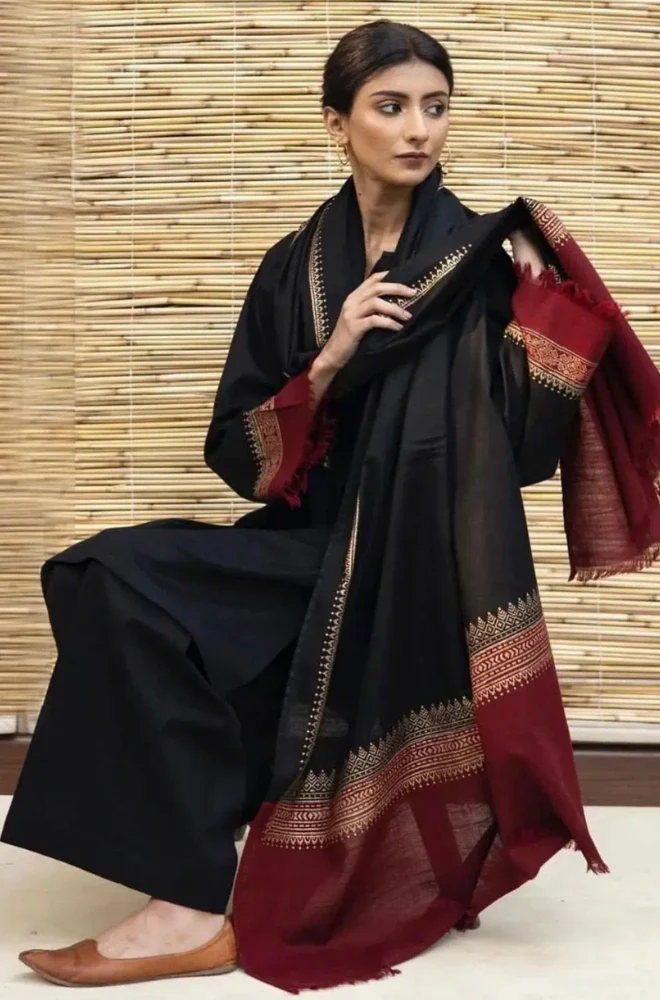 Dyot - 3PC Dhanak Embroidered Shirt With Twill Printed Dupatta and Trouser - BFB0872