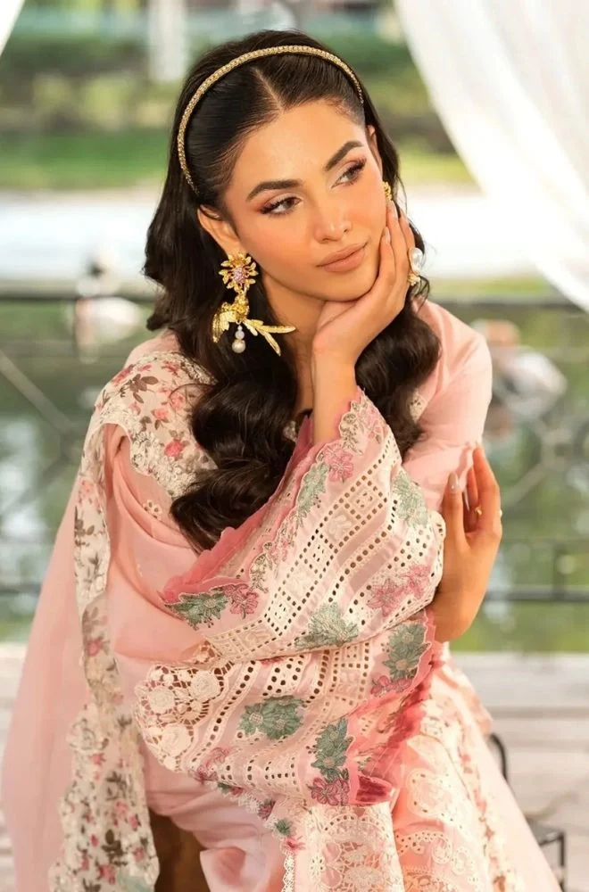 ELAF - 3PC Summer Lawn Embroidered Shirt with Organza Embroidered Dupatta and Trouser - BFB0793 - Image 3