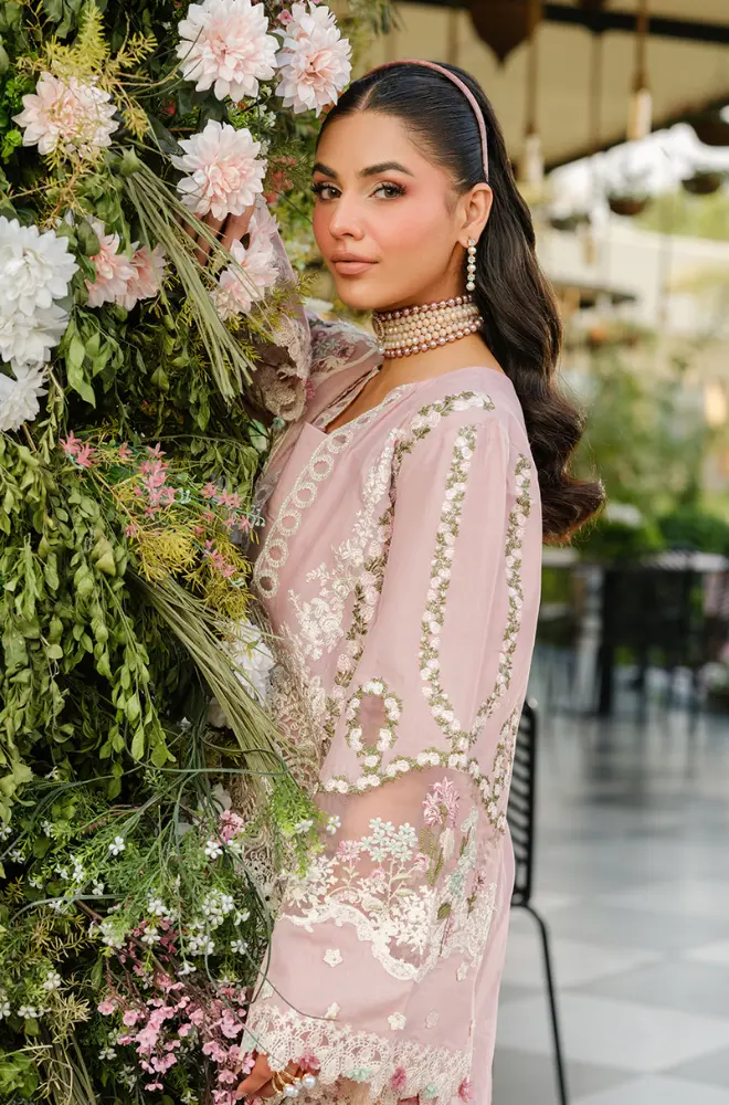 ELAF - 3PC Lawn Embroidered Shirt with Chiffon Embroidered Dupatta and Trouser - BFB0634 - Image 4