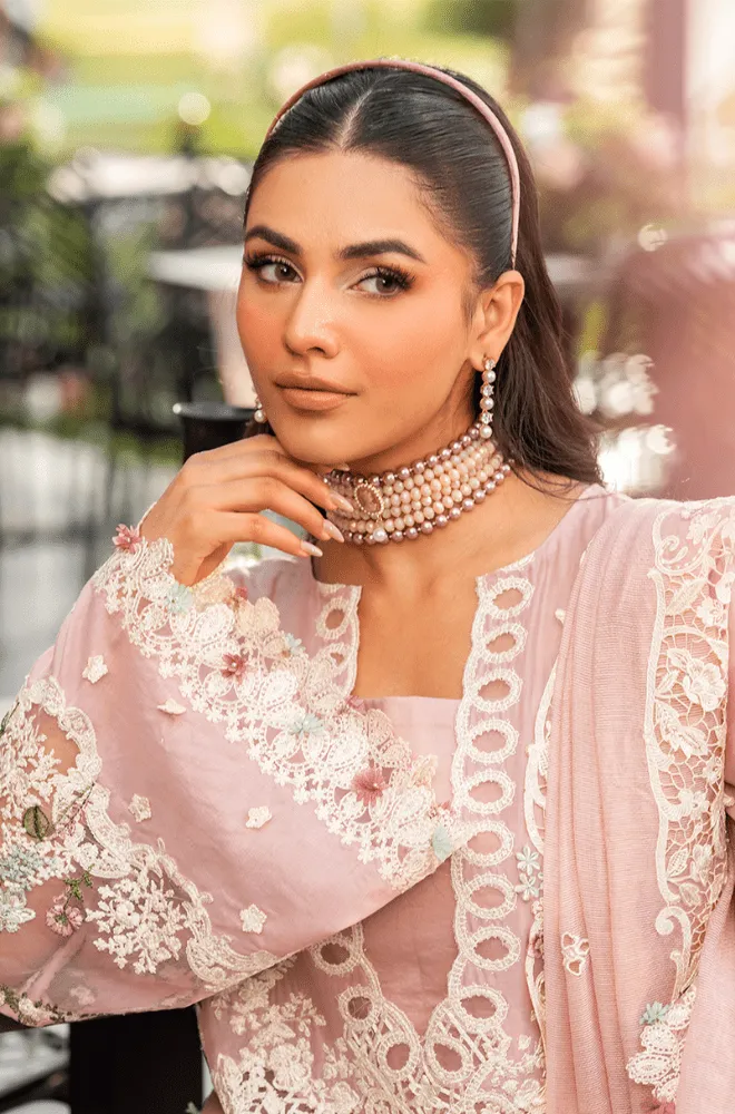 ELAF - 3PC Lawn Embroidered Shirt with Chiffon Embroidered Dupatta and Trouser - BFB0634 - Image 5