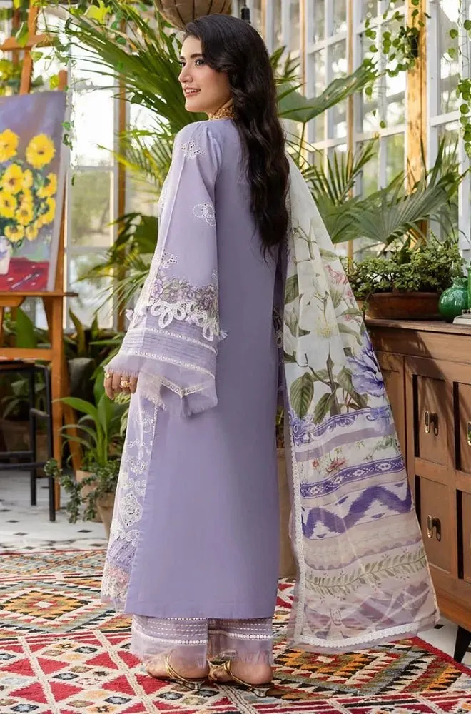 ELAF - 3PC Lawn Chikankari Embroidered Shirt with Monar Printed Dupatta and Trouser - BFB0683 - Image 2
