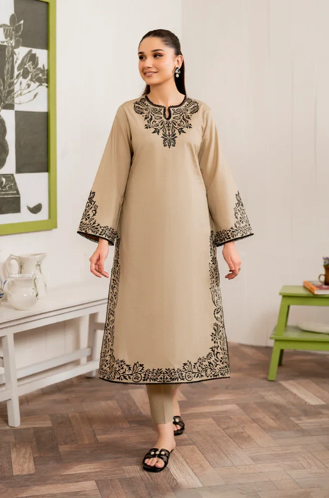 GARNET - 3PC Lawn Embroidered Shirt with Lawn Printed Dupatta and Trouser - BFB0150 - Image 2