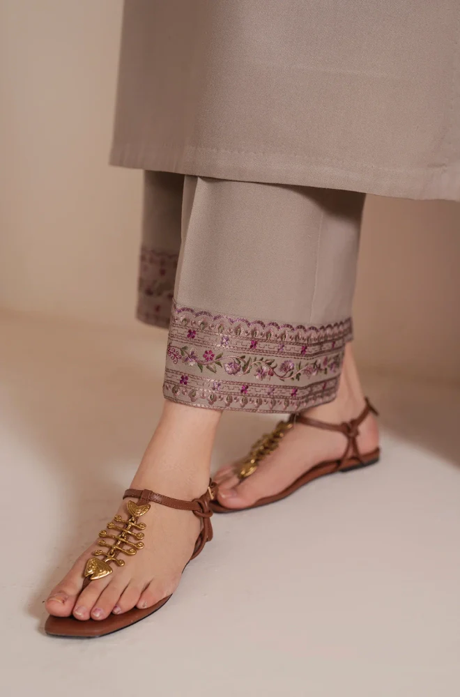 GARNET - 3PC Lawn Embroidered Shirt with Lawn Printed Dupatta and Trouser - BFB0232 - Image 5