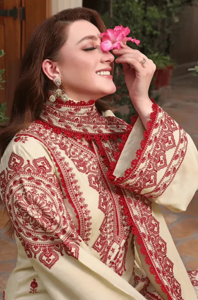 3PC Dhanak Embroidered Shirt with Dhanak Embroidered Dupatta and Trouser - BFB0476 - Image 5