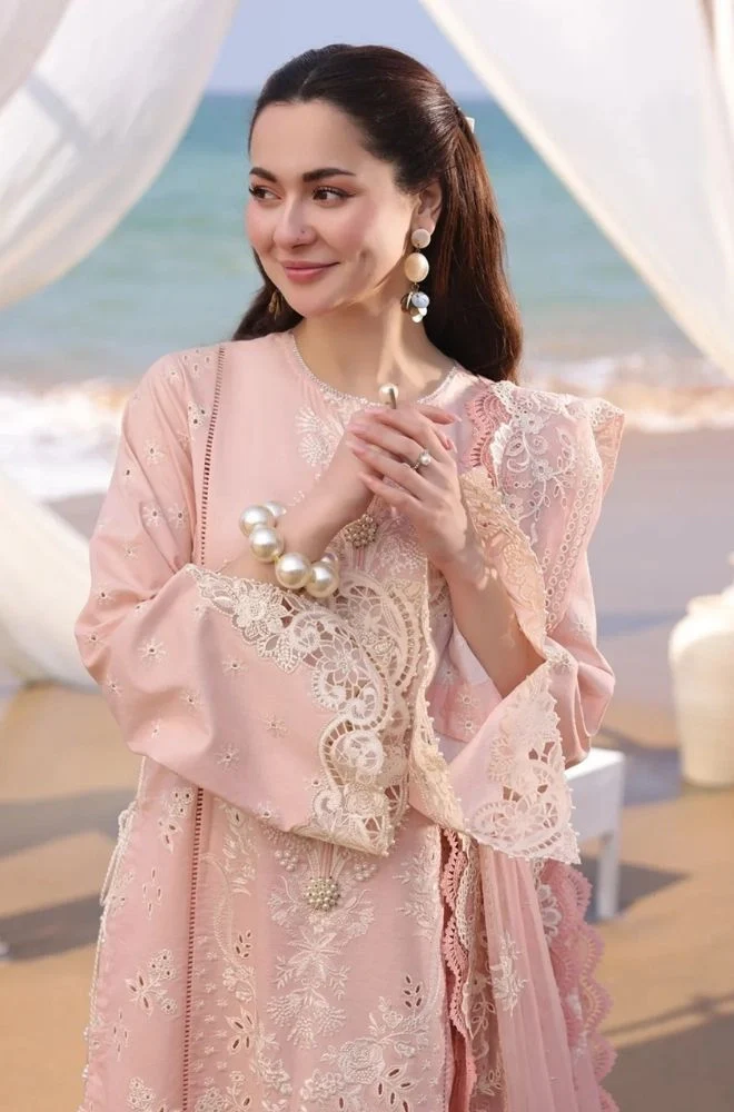 IMROZIA - 3PC Summer Lawn Embroidered Shirt with Chiffon Embroidered Dupatta and Trouser - BFB0790 - Image 3
