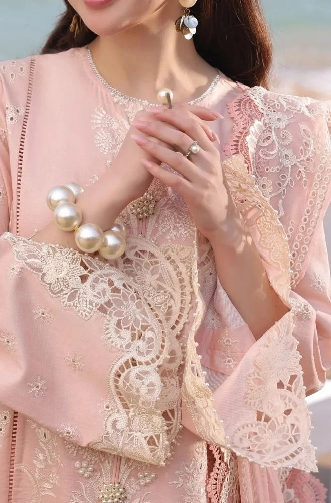IMROZIA - 3PC Summer Lawn Embroidered Shirt with Chiffon Embroidered Dupatta and Trouser - BFB0790 - Image 4