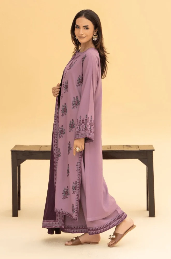 Stitched 3PC Dhanak Embroidered Shirt with Dhanak Embroidered Dupatta and Trouser – RTW025 - Image 7