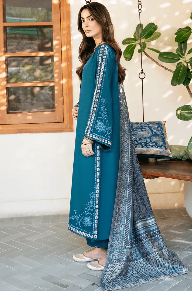3PC Dhanak Embroidered Shirt with Dhanak Printed Dupatta and Trouser - BFB0541 - Image 4