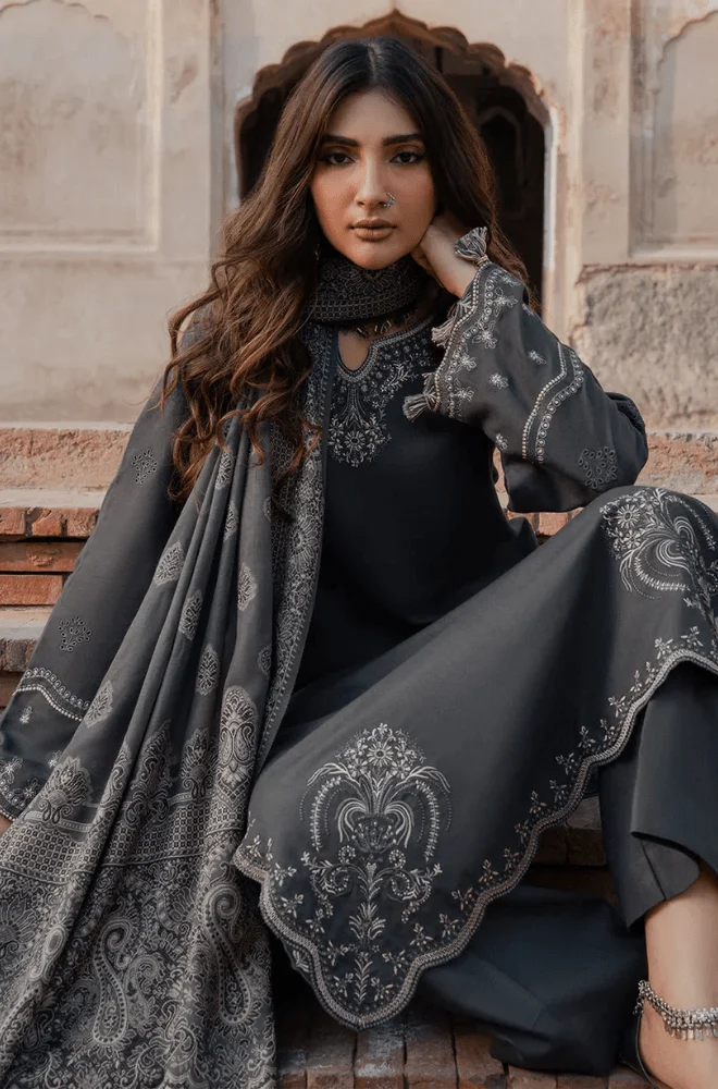 IZEL - 3PC Lawn Embroidered Shirt with Lawn Printed Dupatta and Trouser - BFB0568 - Image 5