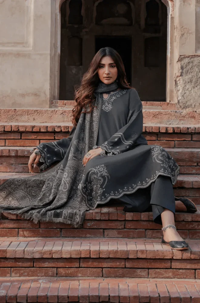 IZEL - 3PC Lawn Embroidered Shirt with Lawn Printed Dupatta and Trouser - BFB0568 - Image 6