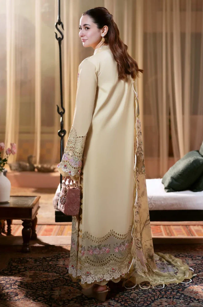 Jade - 3PC Lawn Chikankari Embroidered Shirt with Chiffon Printed Dupatta and Trouser - BFU0116 - Image 2