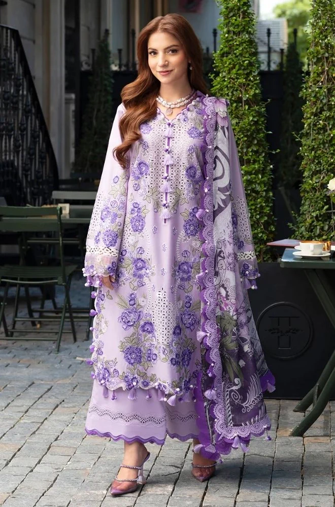 JADE - 3PC Lawn Embroidered Shirt with Organza Embroidered Dupatta and Trouser - BFB0809
