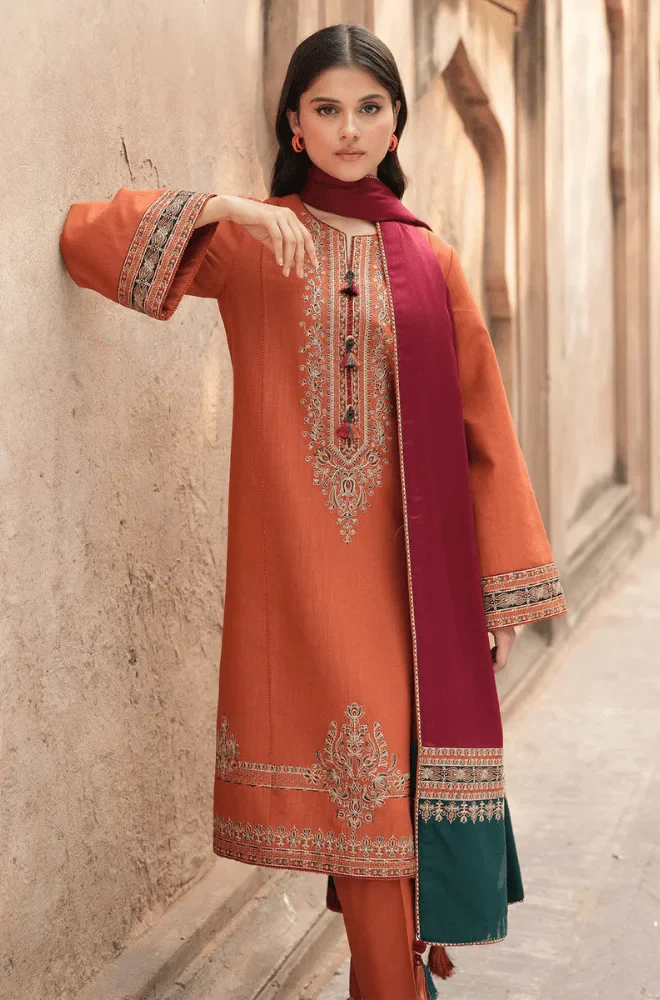 JAZMIN - 3PC Lawn Embroidered Shirt with Monar Printed Dupatta and Trouser- BFB0223 - Image 3