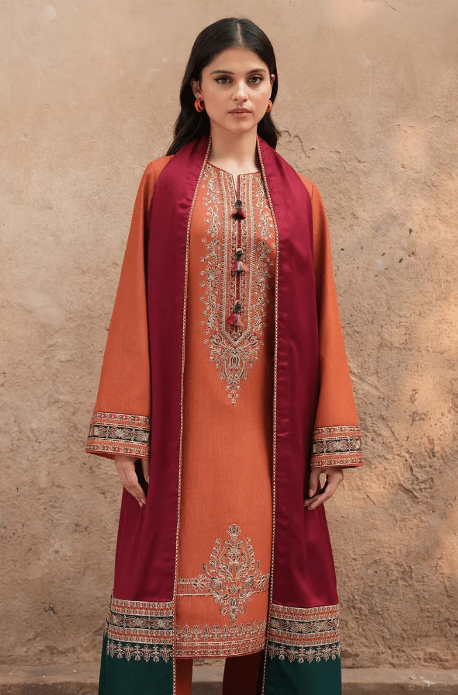 JAZMIN - 3PC Lawn Embroidered Shirt with Monar Printed Dupatta and Trouser- BFB0223 - Image 4