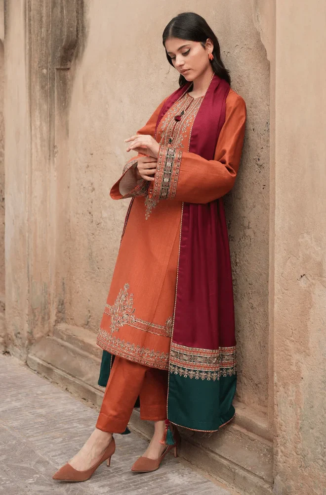 JAZMIN - 3PC Lawn Embroidered Shirt with Monar Printed Dupatta and Trouser- BFB0223 - Image 5
