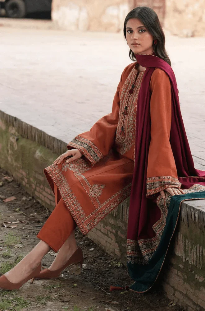JAZMIN - 3PC Lawn Embroidered Shirt with Monar Printed Dupatta and Trouser- BFB0223 - Image 6
