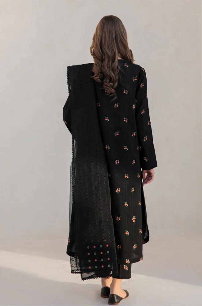 Jazmin - 3PC Dhanak Embroidered Shirt With Organza Embroidered Dupatta and Trouser - BFB0907 - Image 2