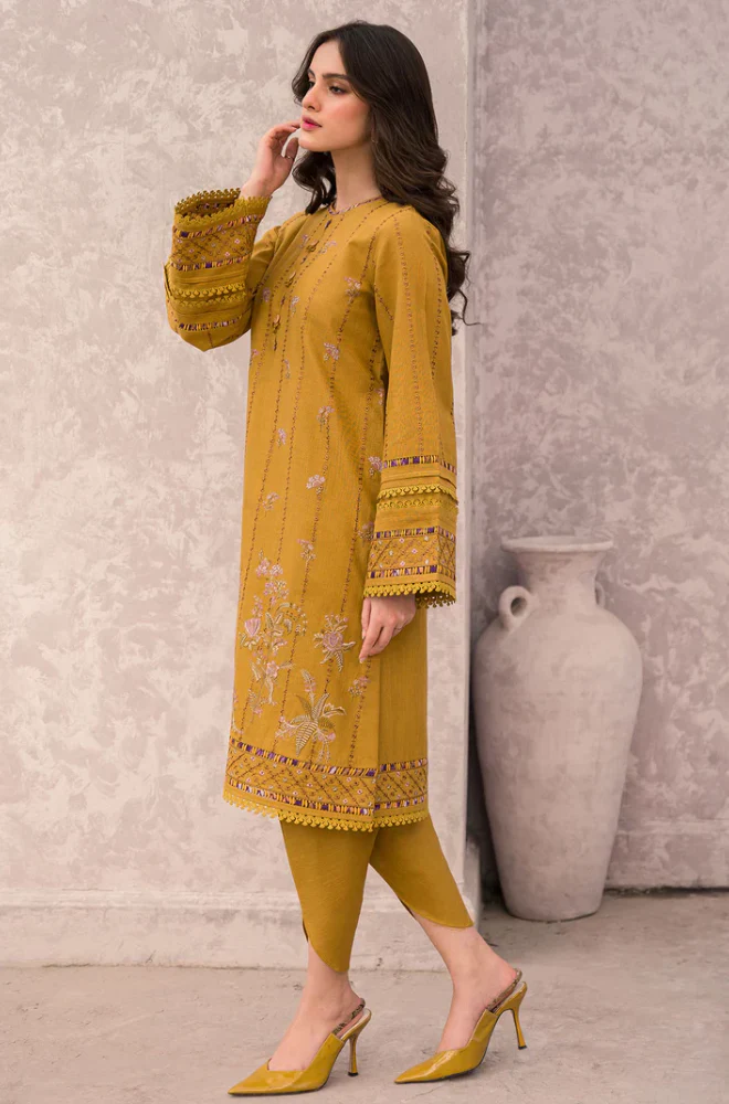 Jazmin - 3PC Lawn Embroidered Shirt With Chiffon Printed Dupatta and Trouser - BFB0895 - Image 4