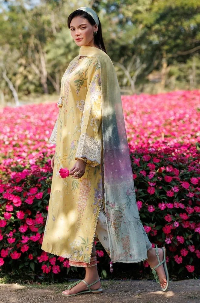 JAZMIN - 3PC Lawn Digital Printed Shirt with Lawn Printed Dupatta and Trouser - BFB0806 - Image 2