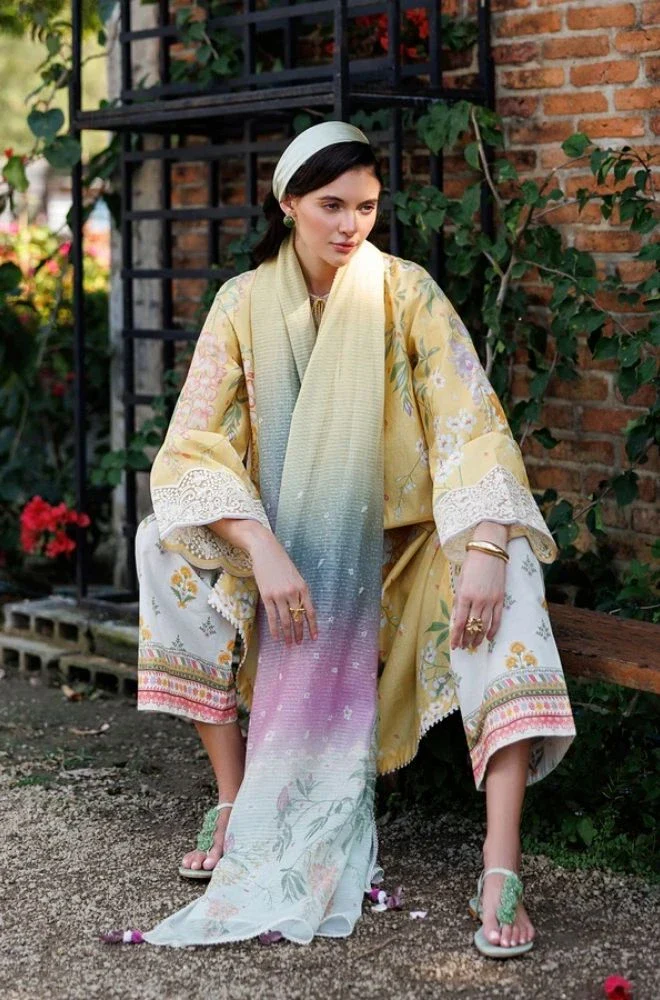 JAZMIN - 3PC Lawn Digital Printed Shirt with Lawn Printed Dupatta and Trouser - BFB0806 - Image 9