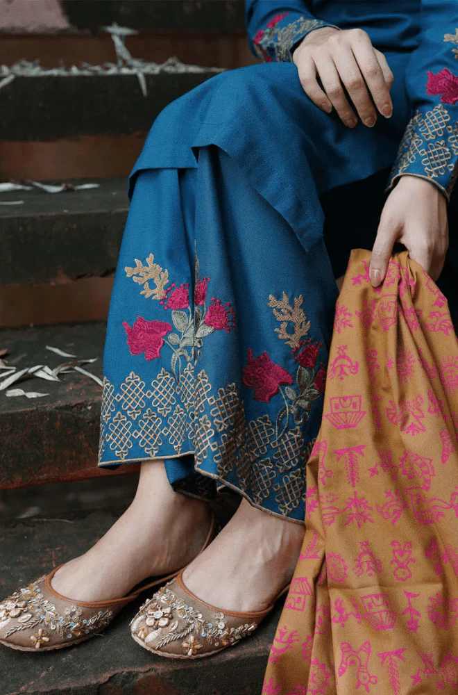 3PC Lawn Embroidered Shirt with Monar Printed Dupatta and Trouser - BFB0242 - Image 4