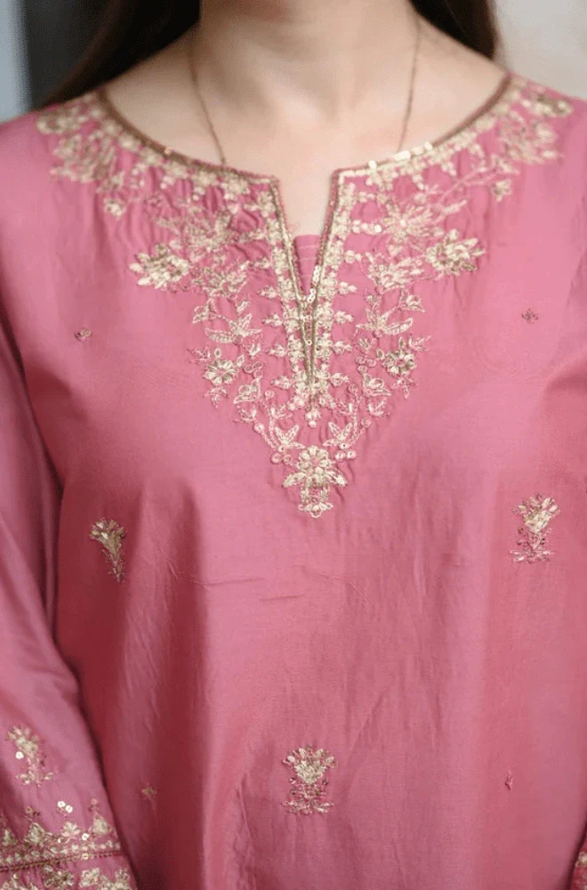 LAAM - 3PC Lawn Embroidered Shirt with Chiffon Embroidered Dupatta and Trouser - BFB0647 - Image 2