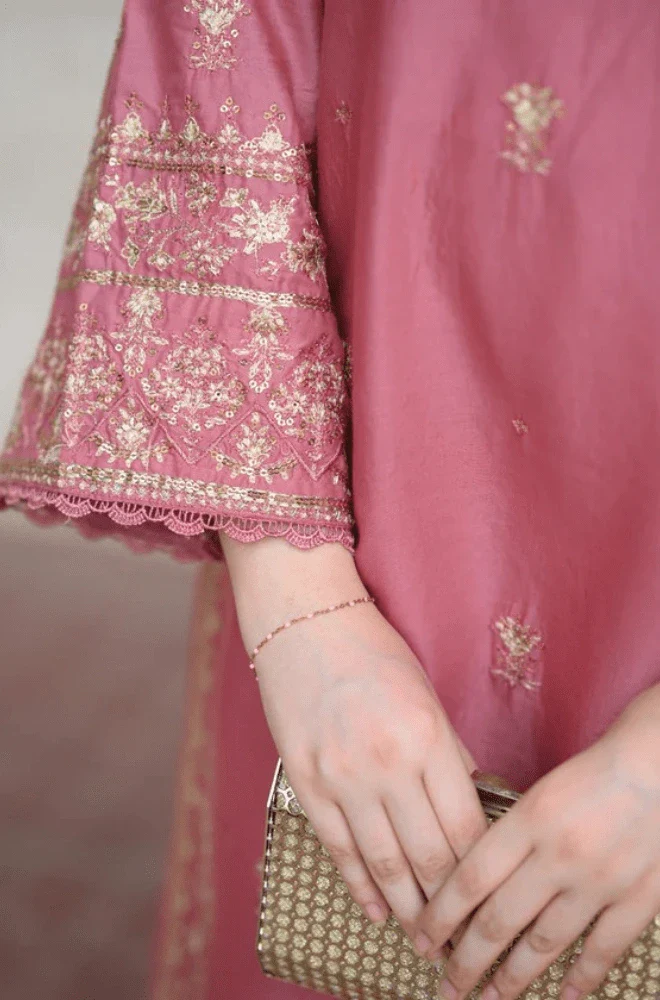 LAAM - 3PC Lawn Embroidered Shirt with Chiffon Embroidered Dupatta and Trouser - BFB0647 - Image 4