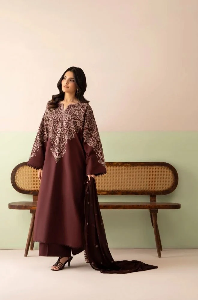 LAZULI - 3PC Summer Lawn Embroidered Shirt with Chiffon Embroidered Dupatta and Trouser - BFB0818 - Image 2