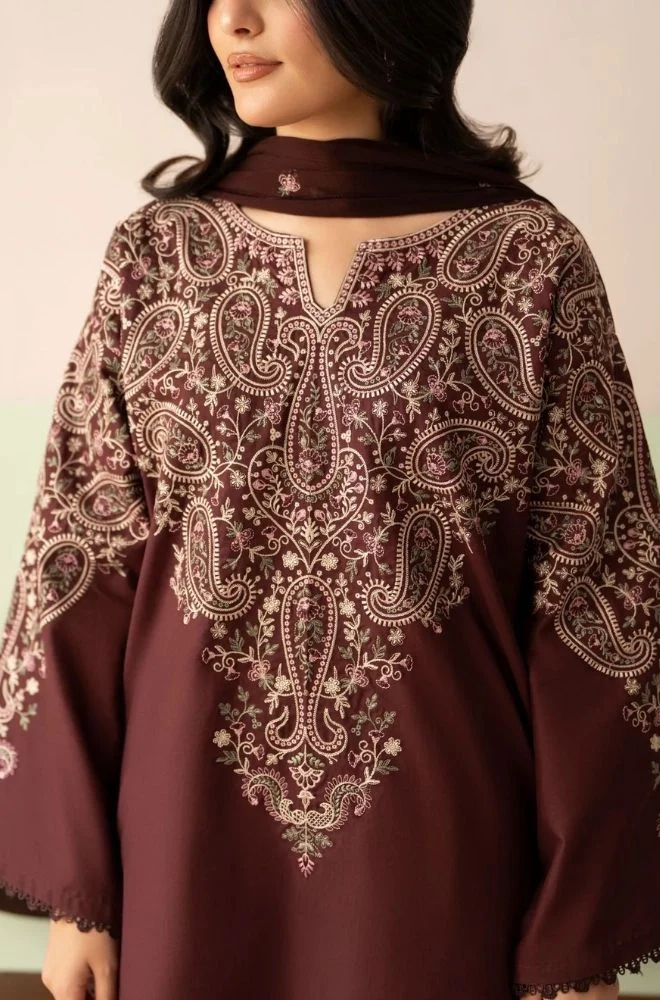 LAZULI - 3PC Summer Lawn Embroidered Shirt with Chiffon Embroidered Dupatta and Trouser - BFB0818 - Image 6