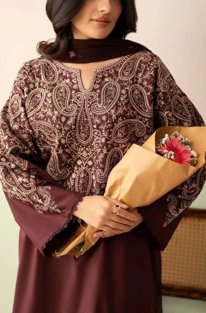 LAZULI - 3PC Summer Lawn Embroidered Shirt with Chiffon Embroidered Dupatta and Trouser - BFB0818 - Image 7