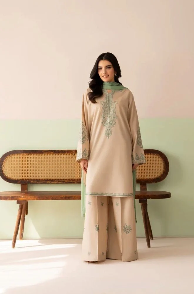 LAZULI - 3PC Summer Lawn Embroidered Shirt with Chiffon Embroidered Dupatta and Trouser - BFB0819 - Image 3