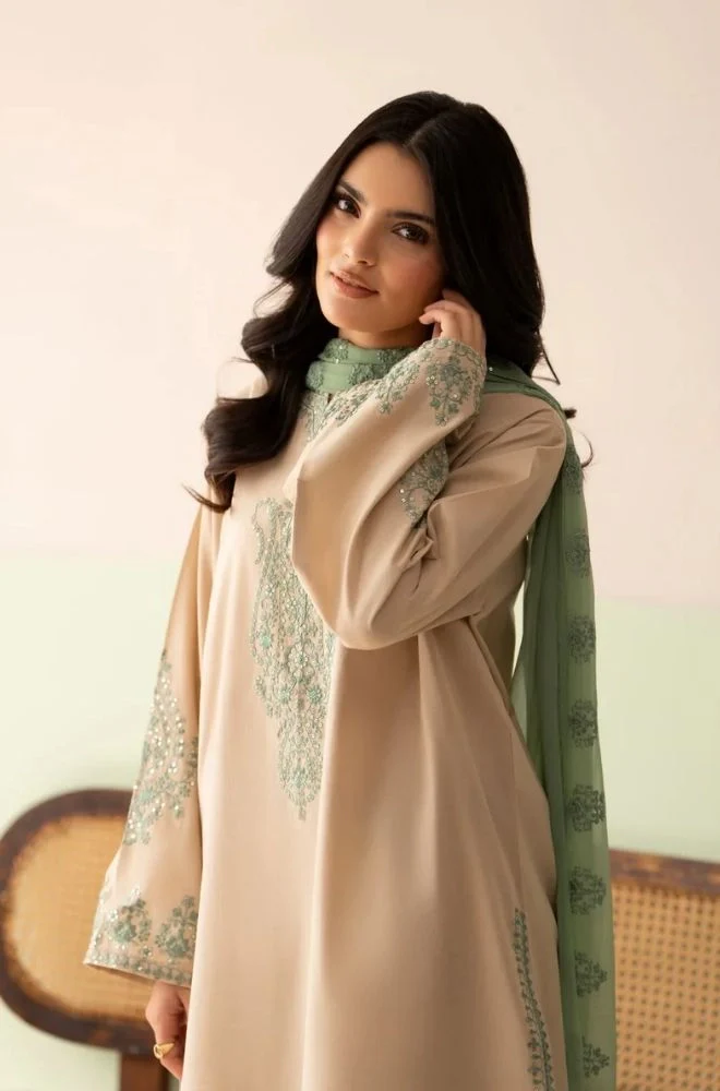 LAZULI - 3PC Summer Lawn Embroidered Shirt with Chiffon Embroidered Dupatta and Trouser - BFB0819 - Image 4