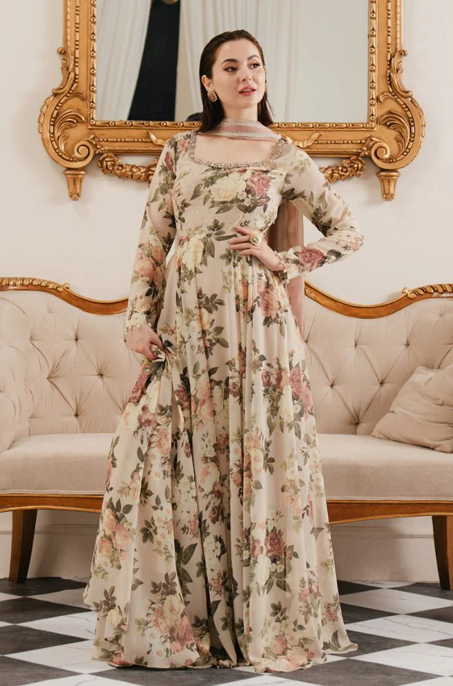 Lulusar - Summer 3PC Lawn Maxi Digital Printed Dress - BFB0832