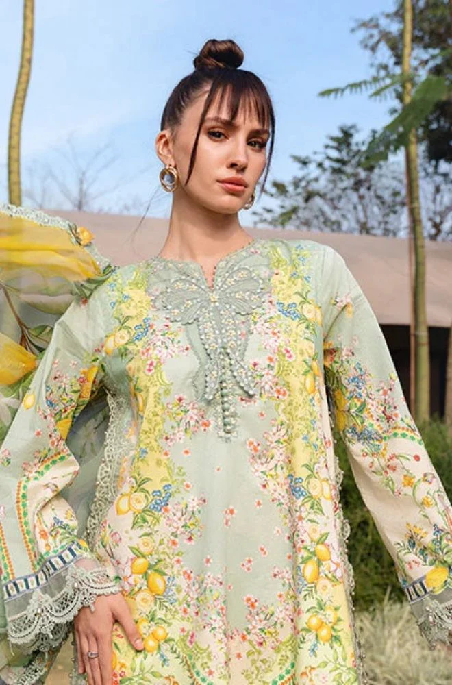 Maria B - 3PC Lawn Printed Shirt with Lawn Printed Dupatta and Trouser - BFB0845 - Image 3